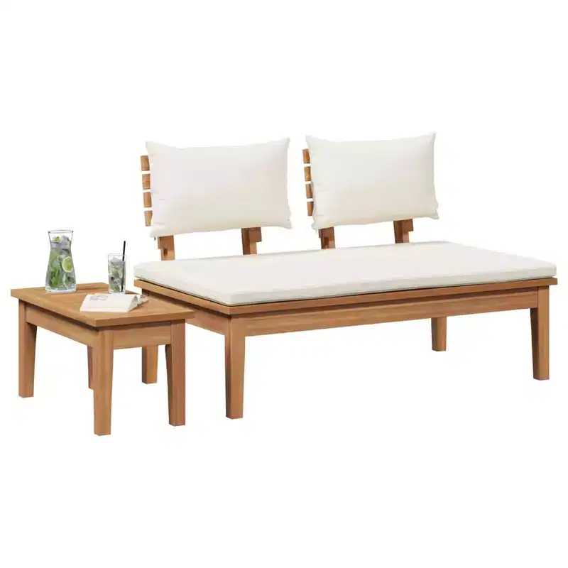 vidaXL Garden Bench 2 pcs Solid Teak wood