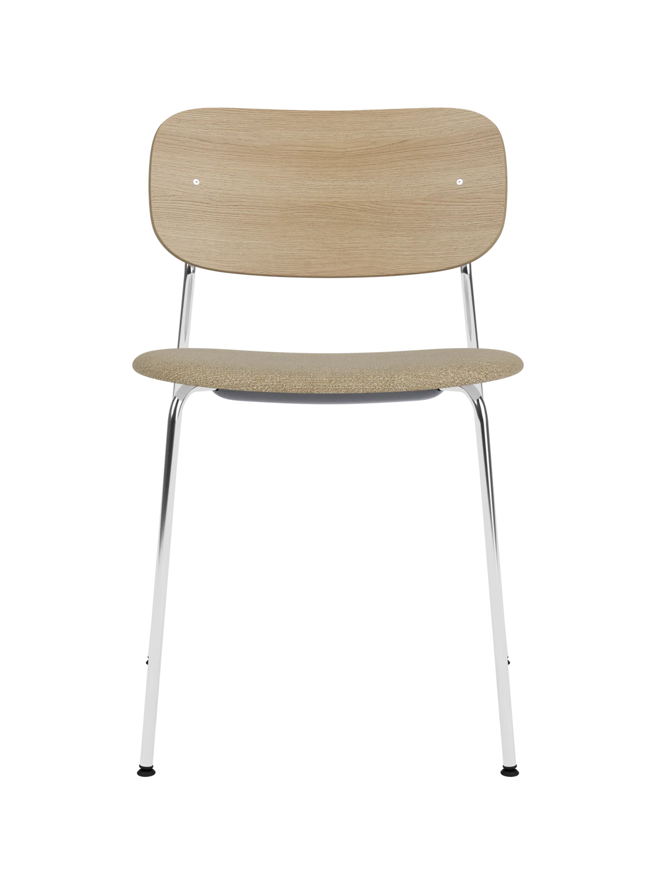 Dining Chair, Upholstered Seat ¨C Chrome Base, Wide Veneer Back, Stackable