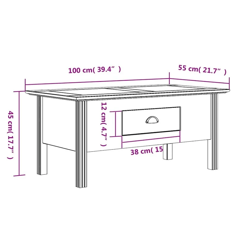 Accent Side Table with Drawer – 39.4 x 21.7 x 18.1 in