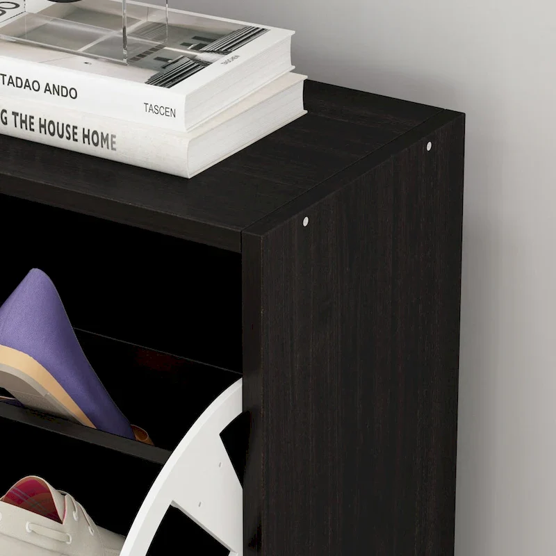 23.6W Shoe Storage Cabinet with 3 Fold-Out Drawers