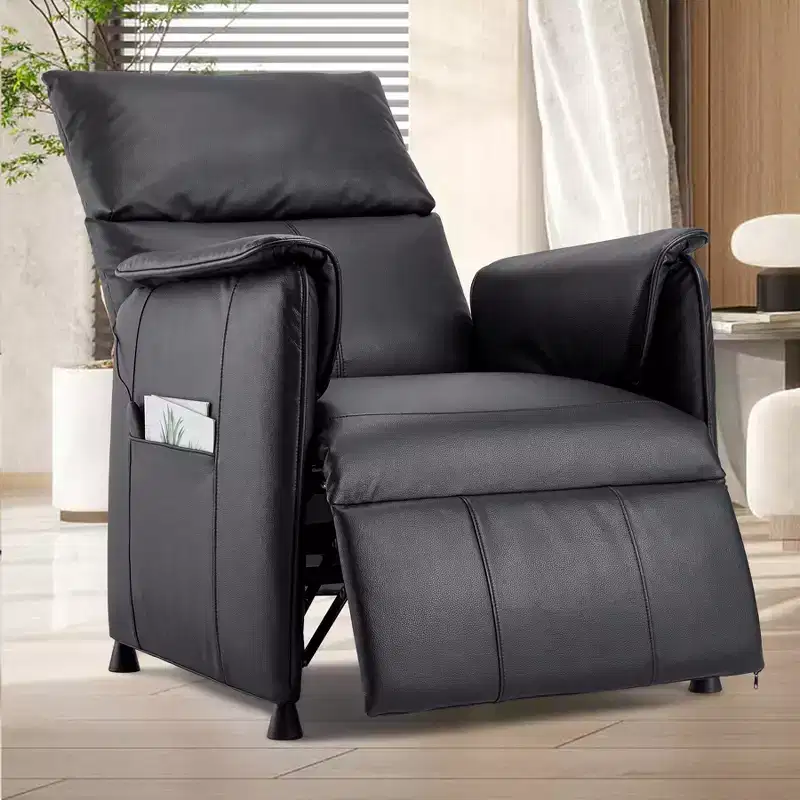 Sofa bed with massage and heating functions, suitable for living room or office - Adjustable PU leather single recliner - Home theater seat