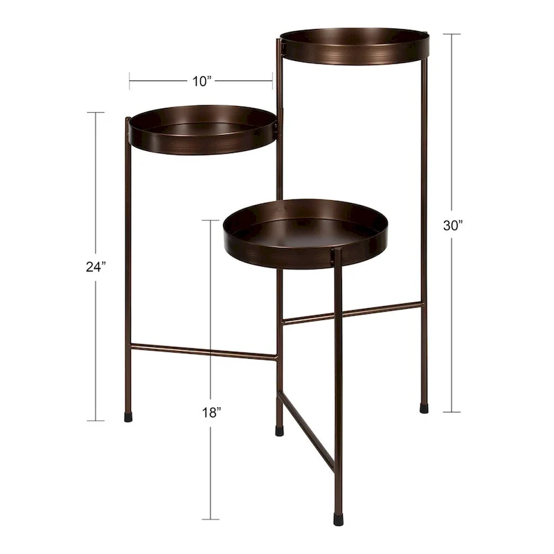 Metal 3-tier Modern Plant Stand - 16x21x30