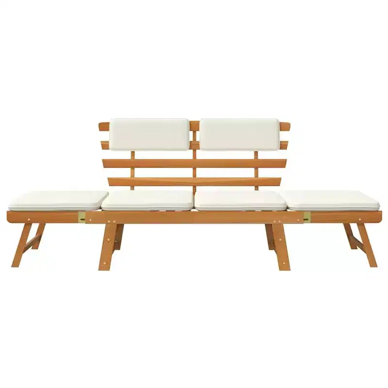 vidaXL Garden Bench Green, Brown Solid Acacia wood, Polyester Medium