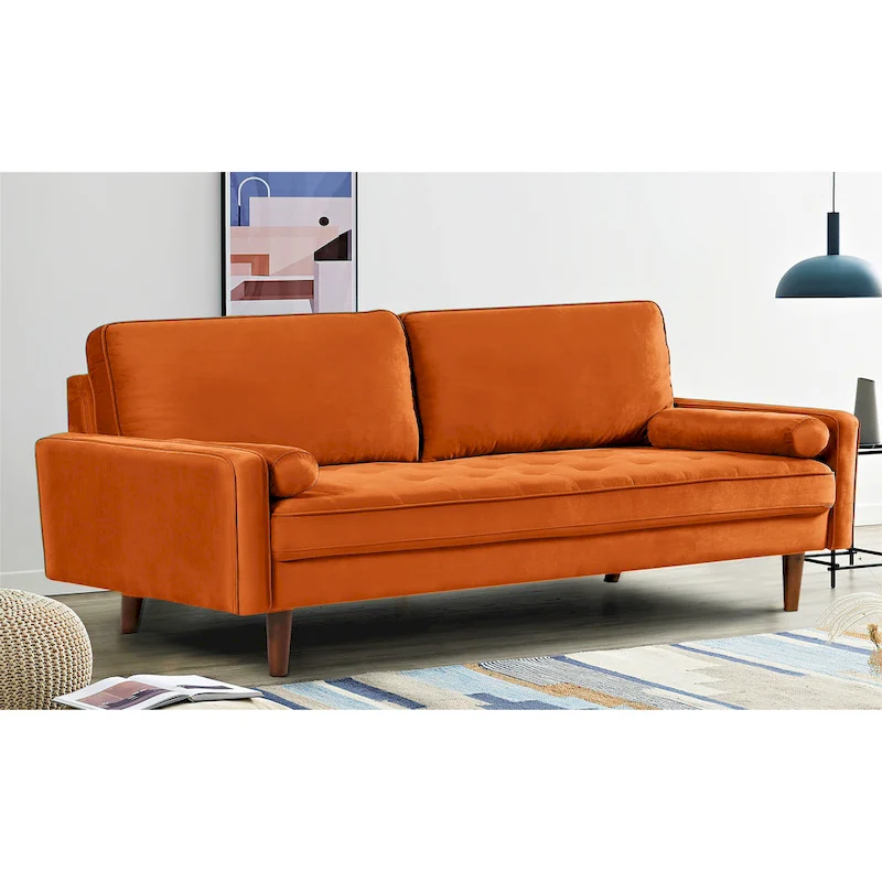 Monahan 70W Wood Frame Velvet Tufted Sofa