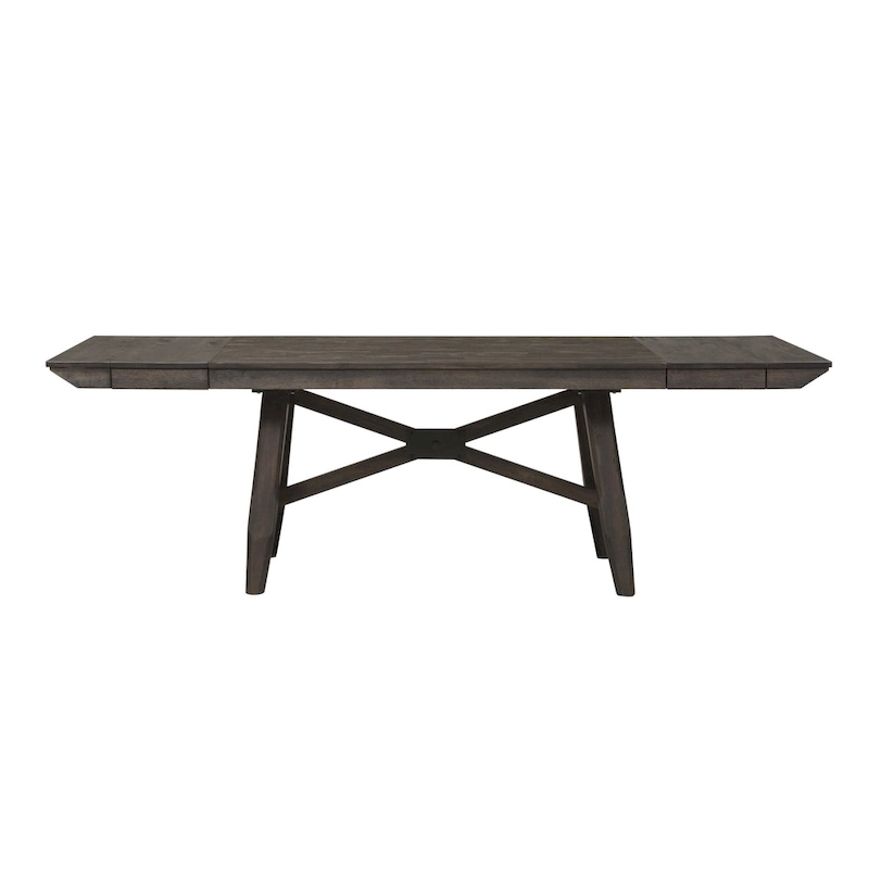 Double Bridge Dark Chestnut Optional 6 Piece Trestle Table Set