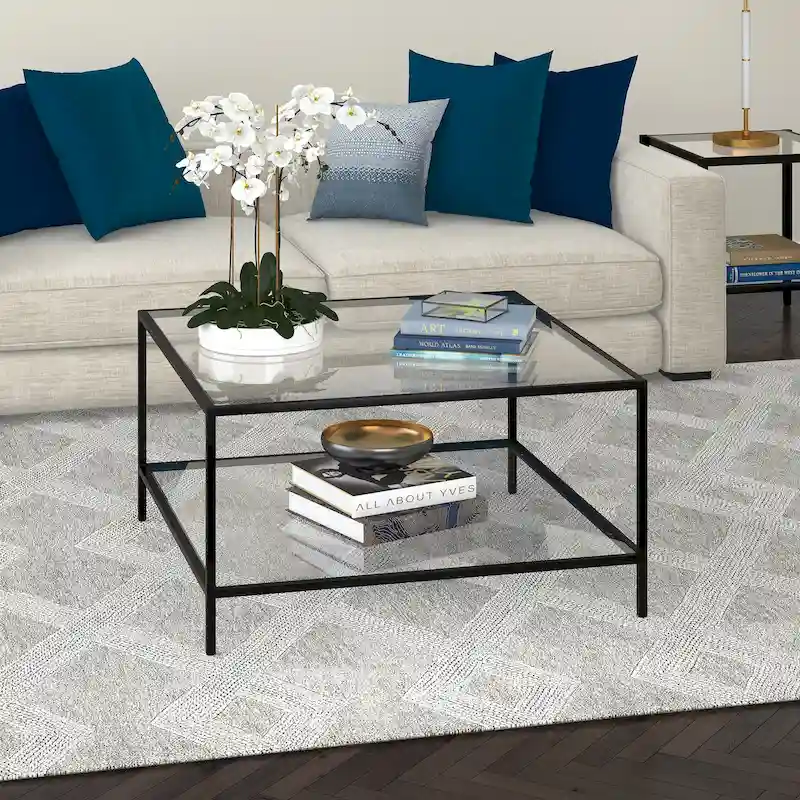 Sivil 32   Square Coffee Table with Shelf