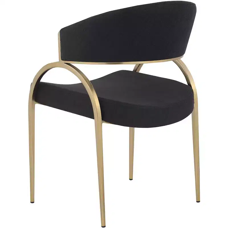 Meridian Furniture,Privet Linen Textured Fabric Dining Chair, Set of 2