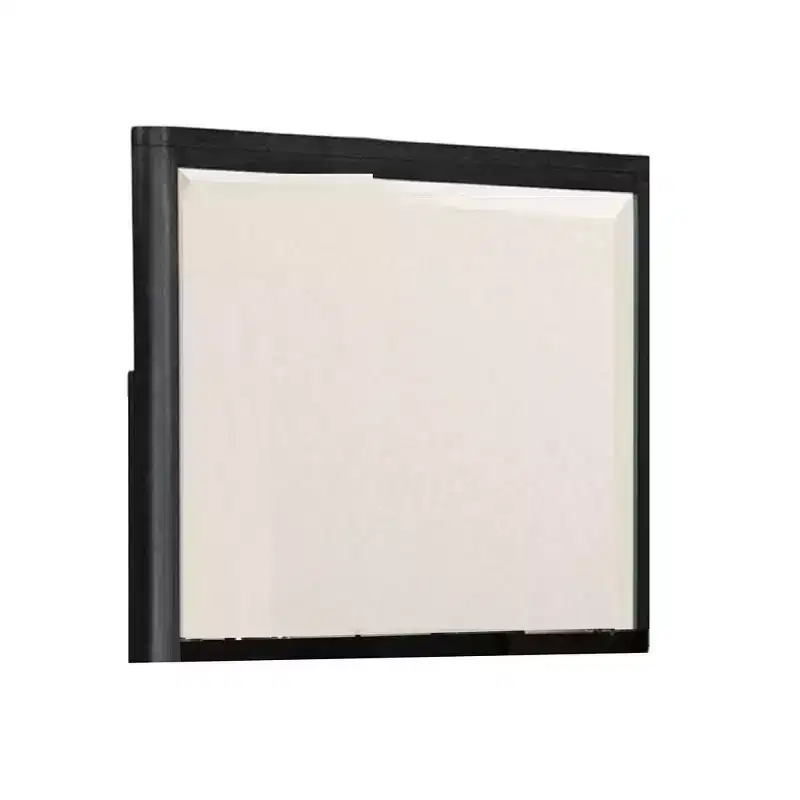 Dresser Mirror with Beveled Design, Ash Gray Solid Wood 38x42