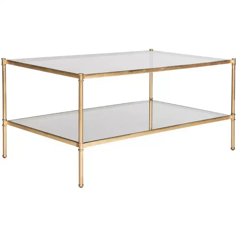 Aslan Coffee Table - Gold/Glass - Safavieh