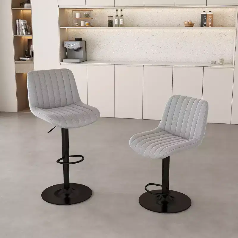 TUYOHW Modern Swivel Counter Height Bar Stool Set of 2,Adjustable Height Bar Chair with Footstool,Ergonomic Back for Kitchen Island,Home,Bar