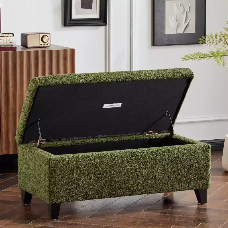 Christopher Knight Lumine Modern Boucle Upholstered Storage Ottoman with Flip-Top Lid