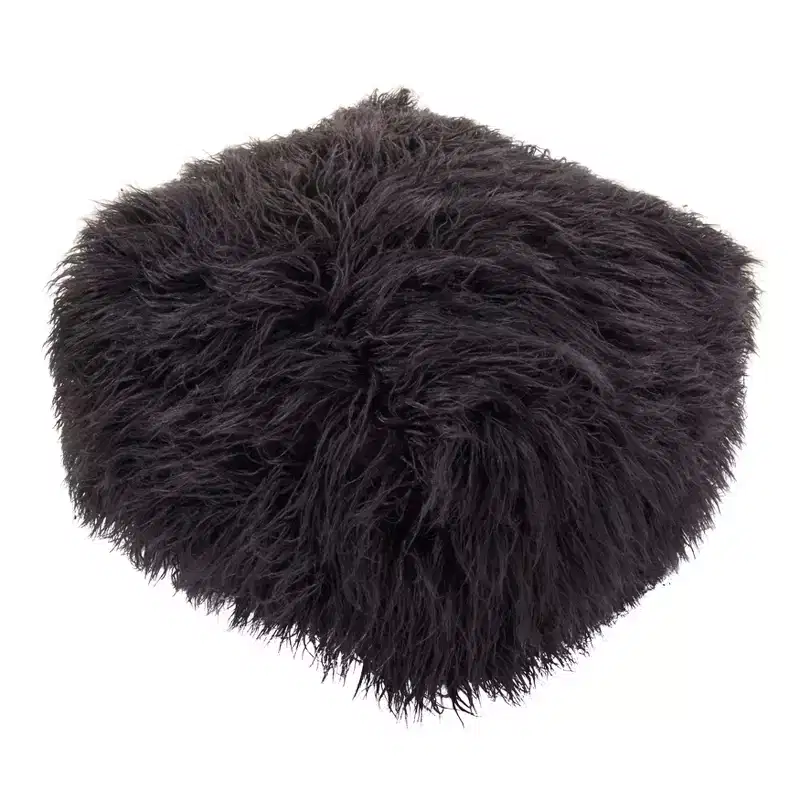 Saro Lifestyle Snug Haven Faux Fur Pouf