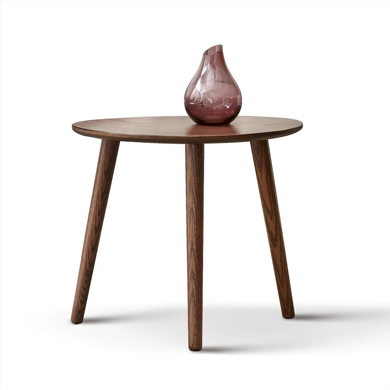 Solid Oak Wood Pebble-Shaped Coffee Table