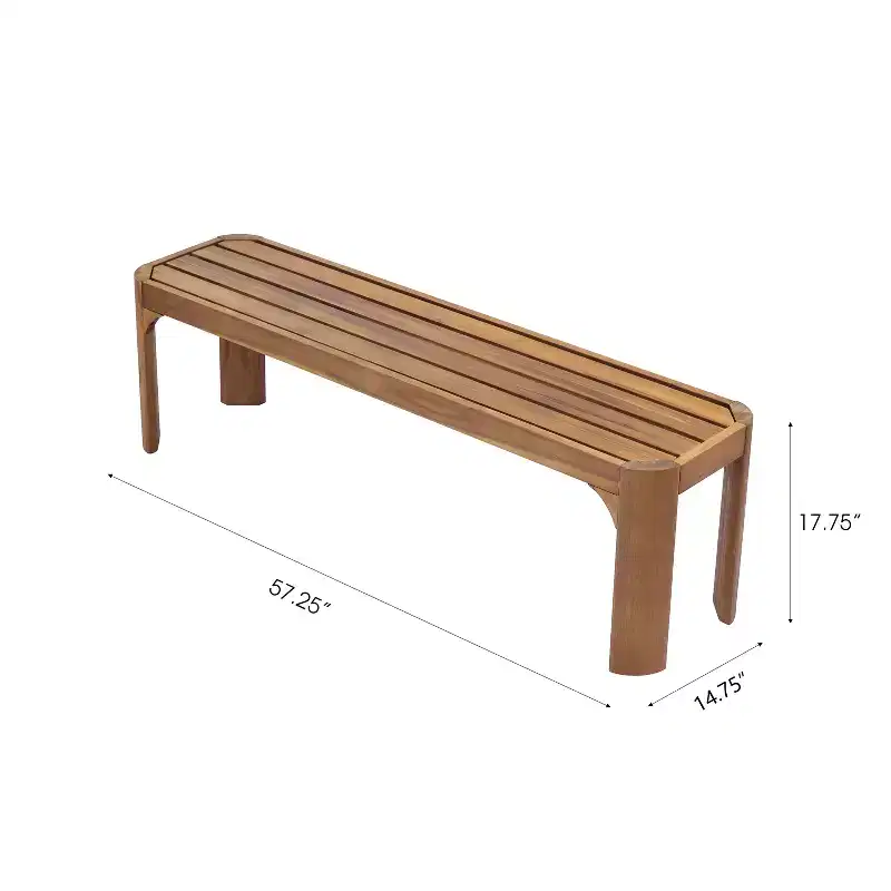 Christopher Knight Home Pierre Modern Acacia Wood Patio Bench with Slatted Design