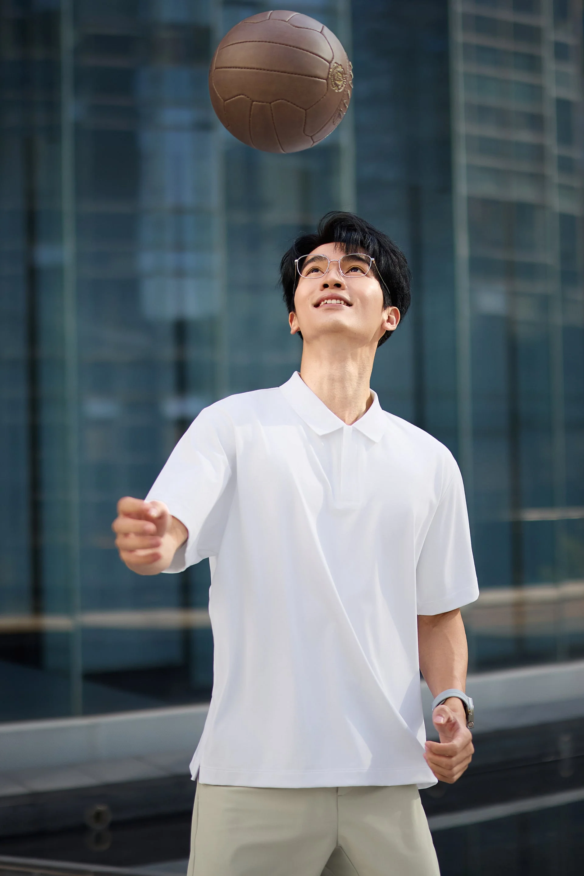 Zip-Up Polo – White