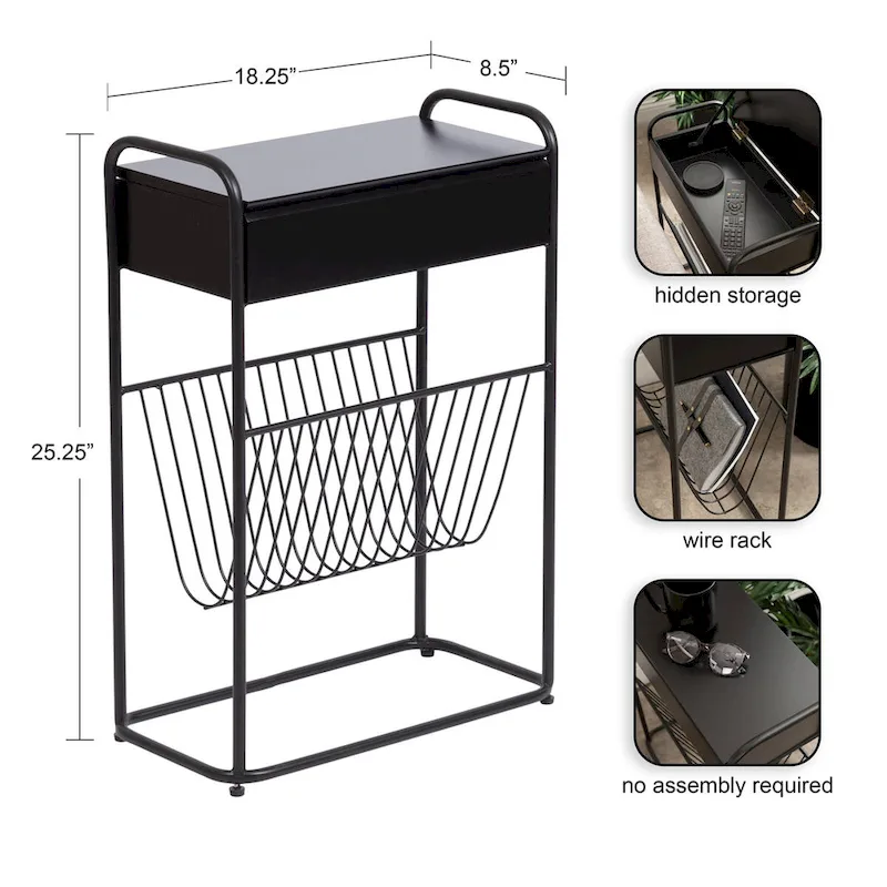 Kate and Laurel Kura Narrow Side Table - 19x9x26