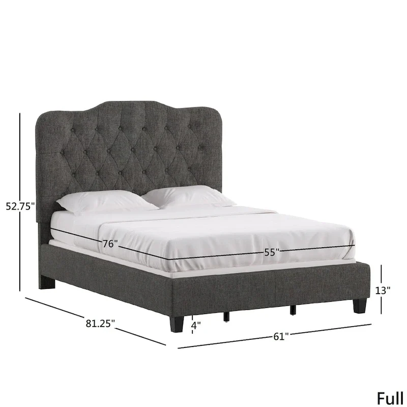 Ginny Adjustable Diamond-tufted Camel Back Bed by iNSPIRE Q Classic