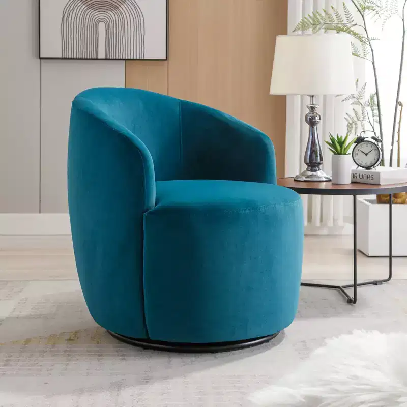 Fabric Swivel Accent Armchair Barrel Chair