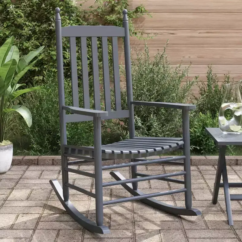 vidaXL Rocking Chair Solid poplar wood Standard Rocking Chair