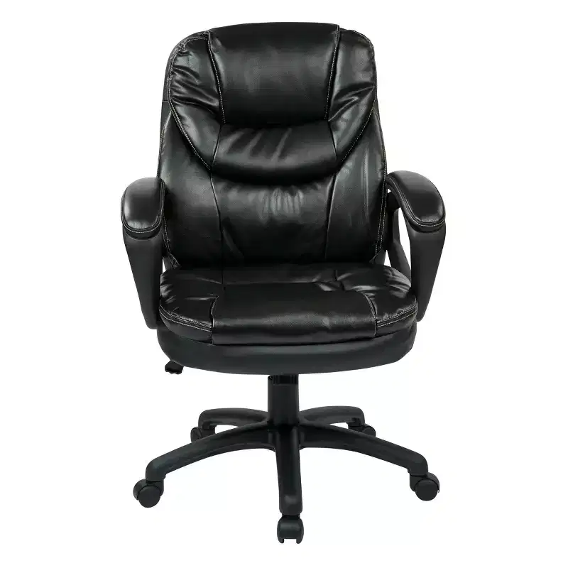 Faux Leather Managers Chair with Padded Arms