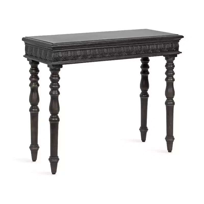 Kate and Laurel Patresa Carved Wood Console Table, 36x14x30, Dark Brown