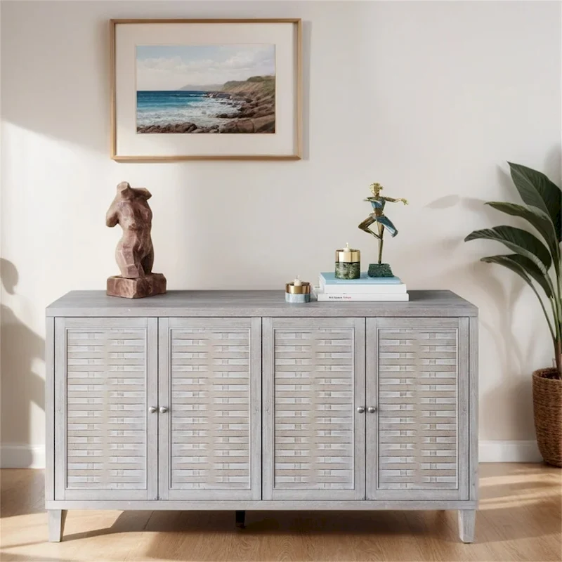 4-Door Wooden Sideboard Buffet Storage Cabinet