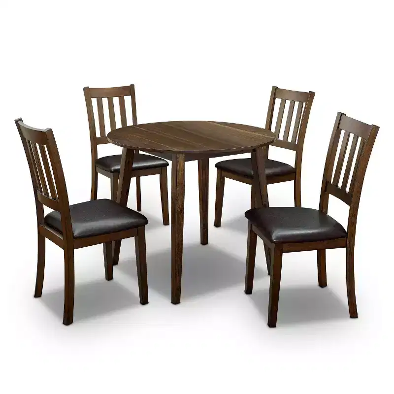 5pc Hedgecrow Padded Seat Round Dining Table Set Dark Brown - HOMES: Inside + Out