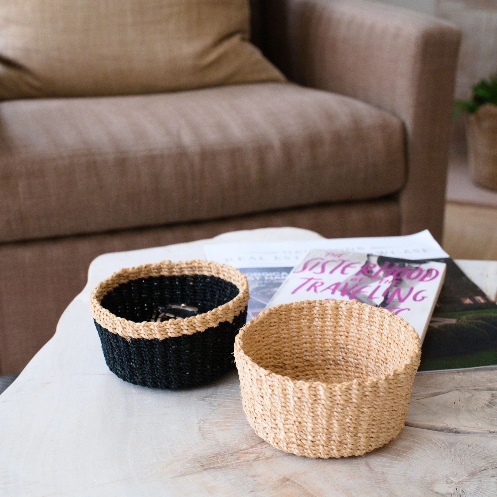 Black Small Round Tray - Mini Trinket Basket