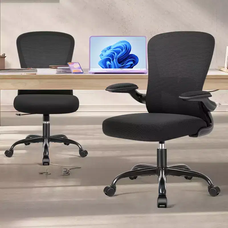 KERDOM Office Desk Chairs, Ergonomic PC Desk Chair with Wheels, Adjustable Lumbar Support and Height, Swivel Computer Chair