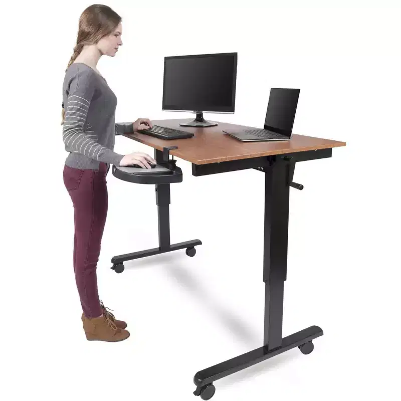 Clamp On 360 Degrees Swivel Out Mouse Tray With Storage For Desks And Tables Up To 1.5