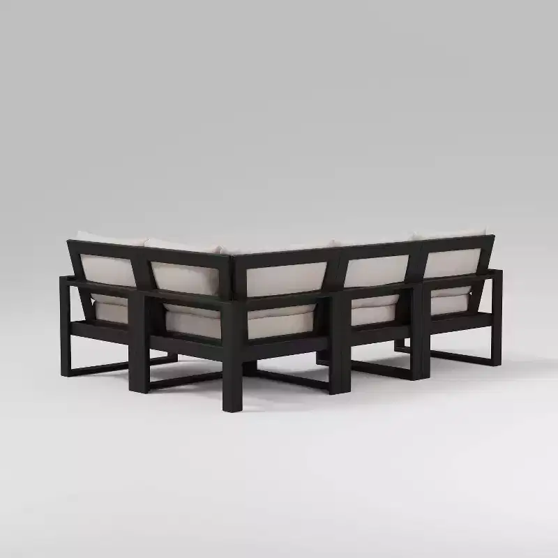 POLYWOOD 4pc EDGE Modular Deep Seating Outdoor Patio Sectional Sofa Furniture Set