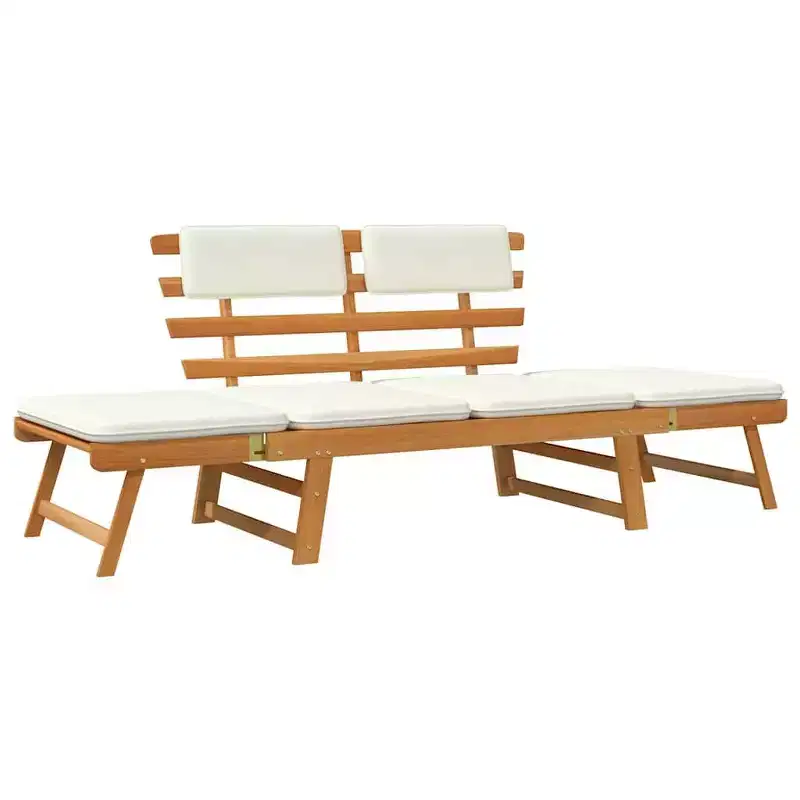 vidaXL Garden Bench Green, Brown Solid Acacia wood, Polyester Medium