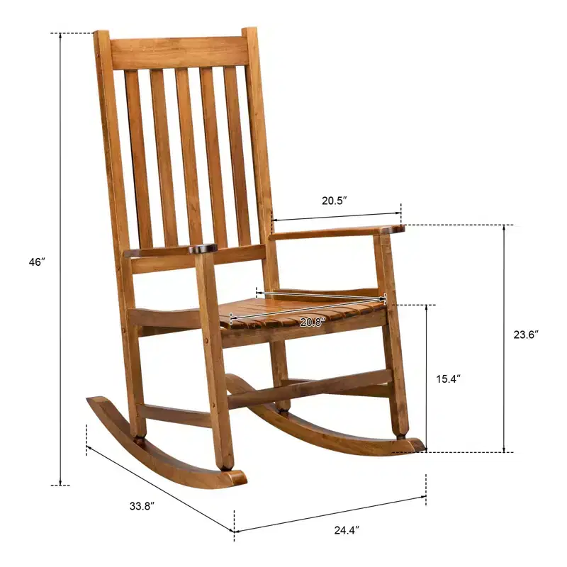 Karl Home | Solid Wood Patio Rocking Chairs (Set of 2)