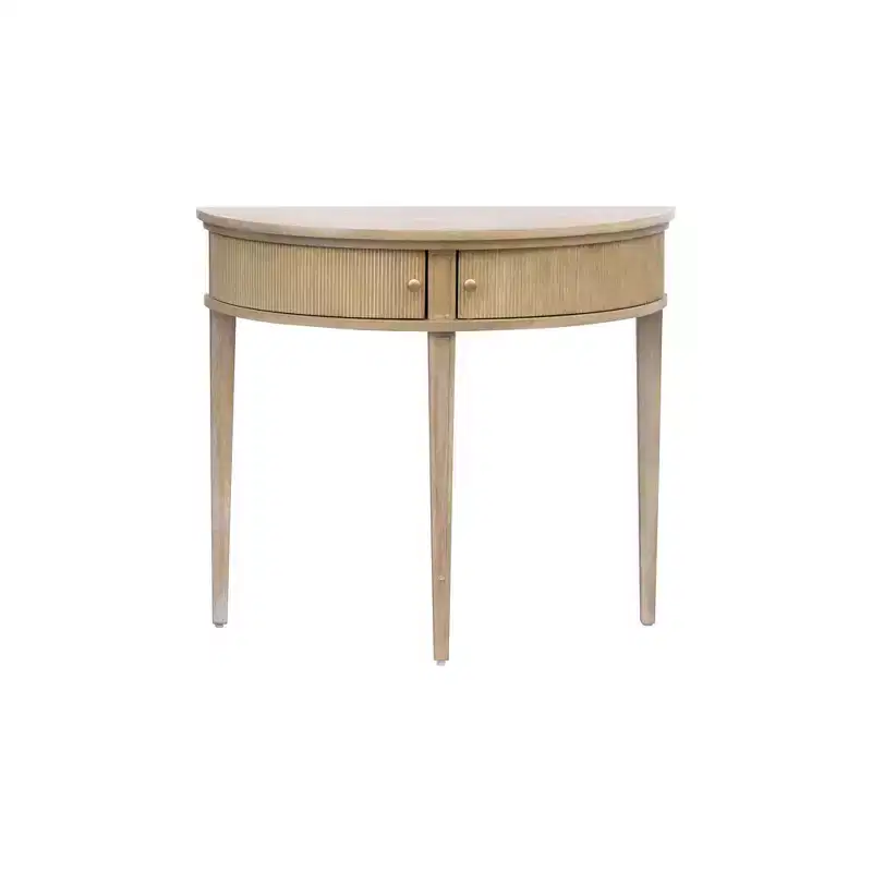 Crestview Storage Console Table Reclaimed Wheat - Martha Stewart: Vintage Demilune Design, Entryway Elegance