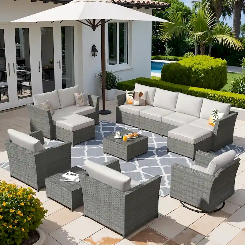 XIZZI 13-piece Outdoor Patio Furniture Conversation Set