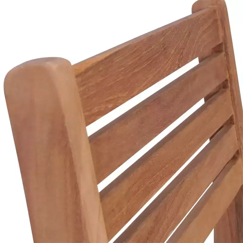 vidaXL Stackable Chair Set of 8 Natural Teak Teak wood Standard