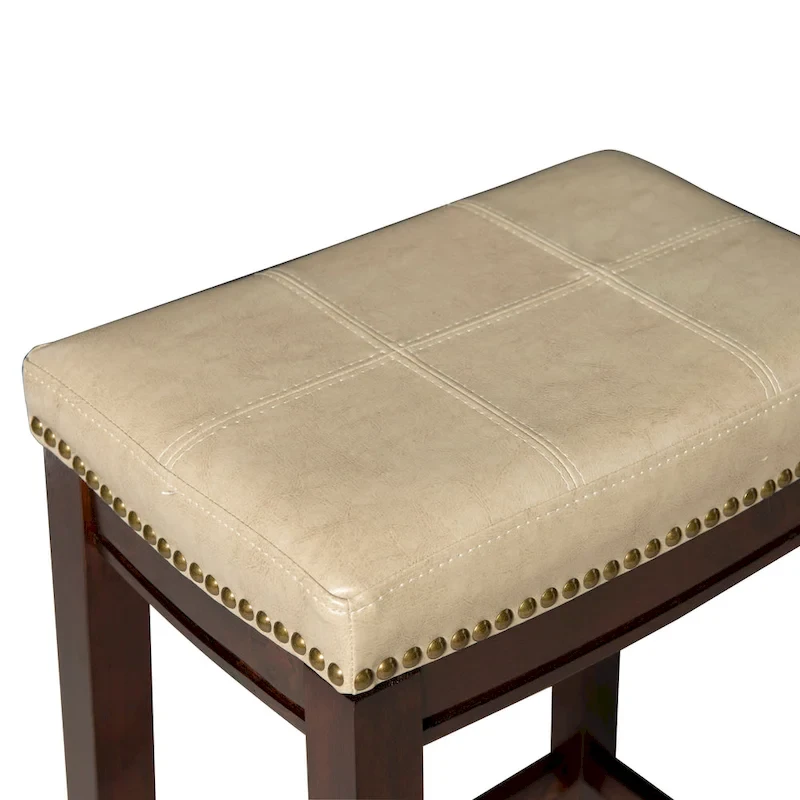 Linon Willamette Faux Leather Bar Stool (Set of 2) - Counter Height