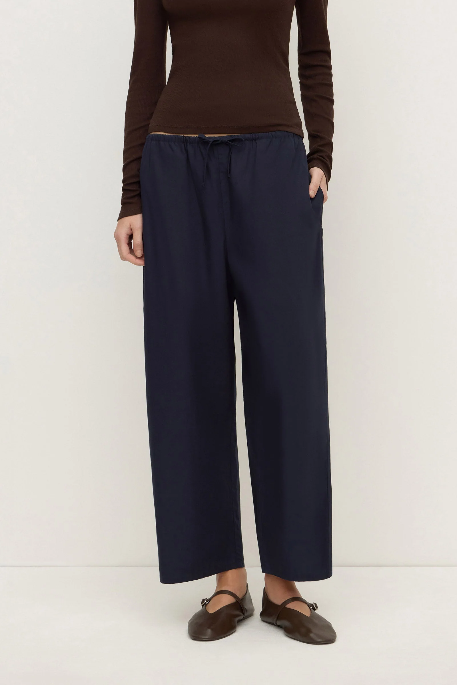 Cotton Barrel Leg Pant