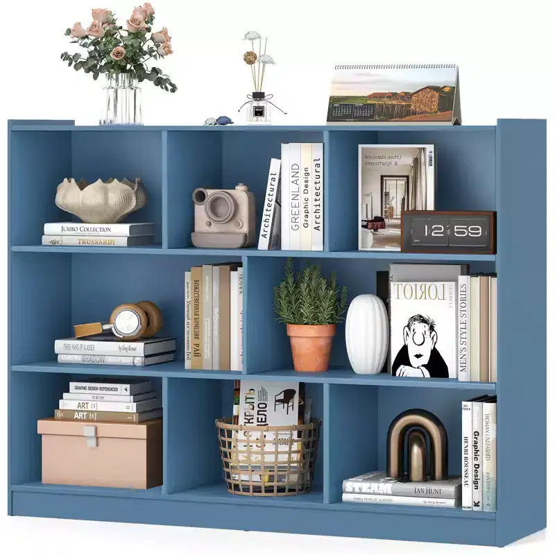 3-Tier Open Bookcase 8-Cube Bookshelf Storage Display Cabinet