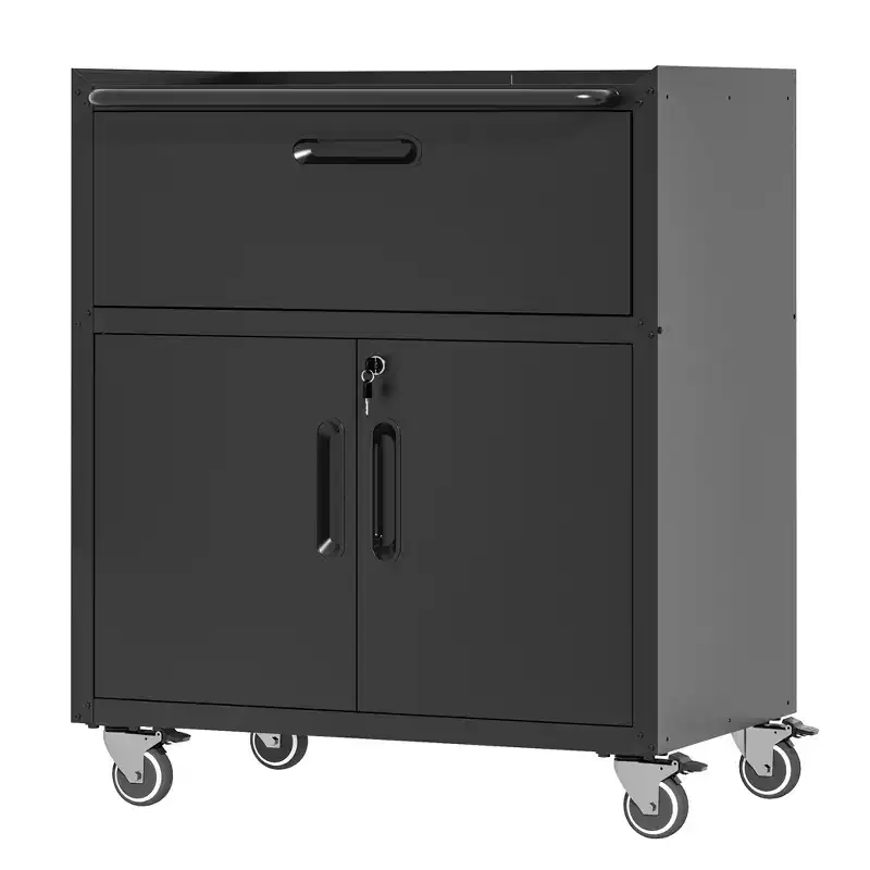 Metal Tool Cabinet for Garage, Mobile Heavy-Duty Storage Cabinet with Locking Doors, Rolling Tool Storage Cabinet