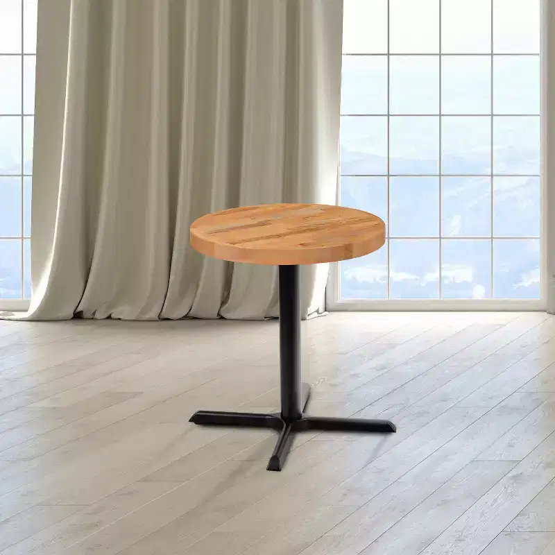 Flash Furniture Round Butcher Block Style Table Top