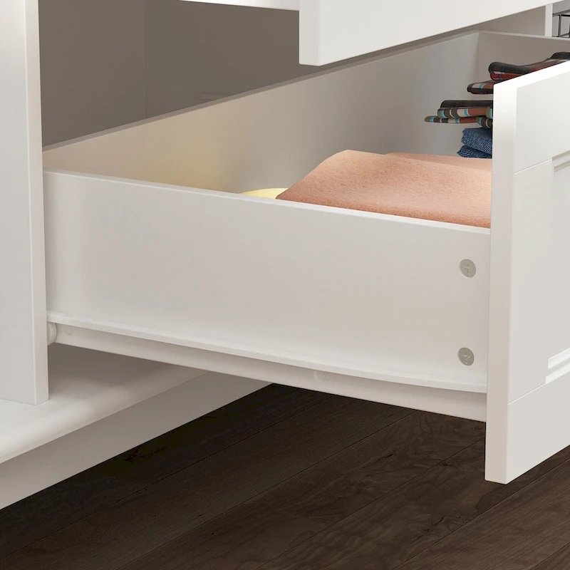Armoire White Lacquer Wardrobe Engineered Wood for Bedroom
