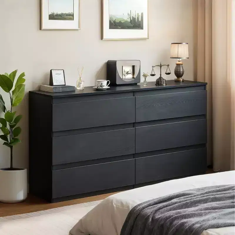 MDF 6-Drawer Dresser with Concealed Handles 47.24