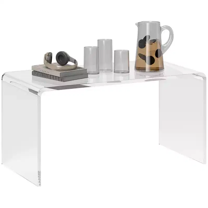 Rectangle All Acrylic 15mm Thick Waterfall Coffee Table, Clear