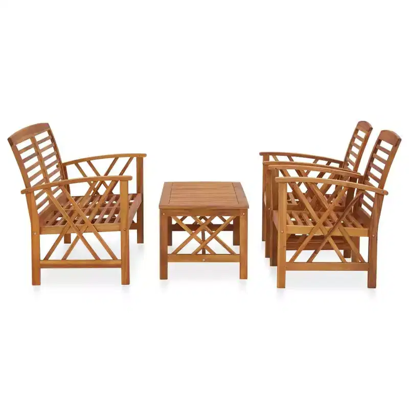 vidaXL Garden Sofa Set 3 pcs Oil Natural Solid Acacia Wood