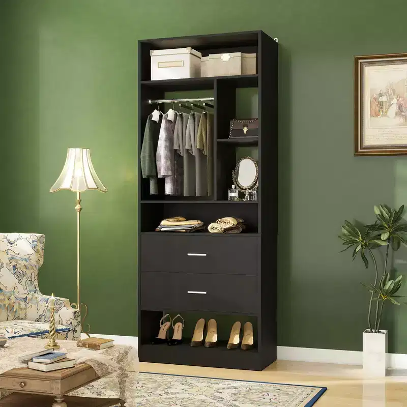 Closet System with 2 Wood Drawers