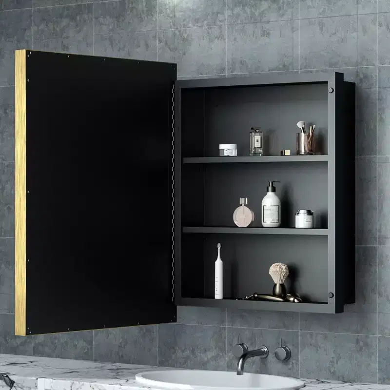 Keonjinn21 in. W x 27 in. H Metal Framed Rectangular Framed Recessed/Surface Mount Medicine Cabinet with Mirror