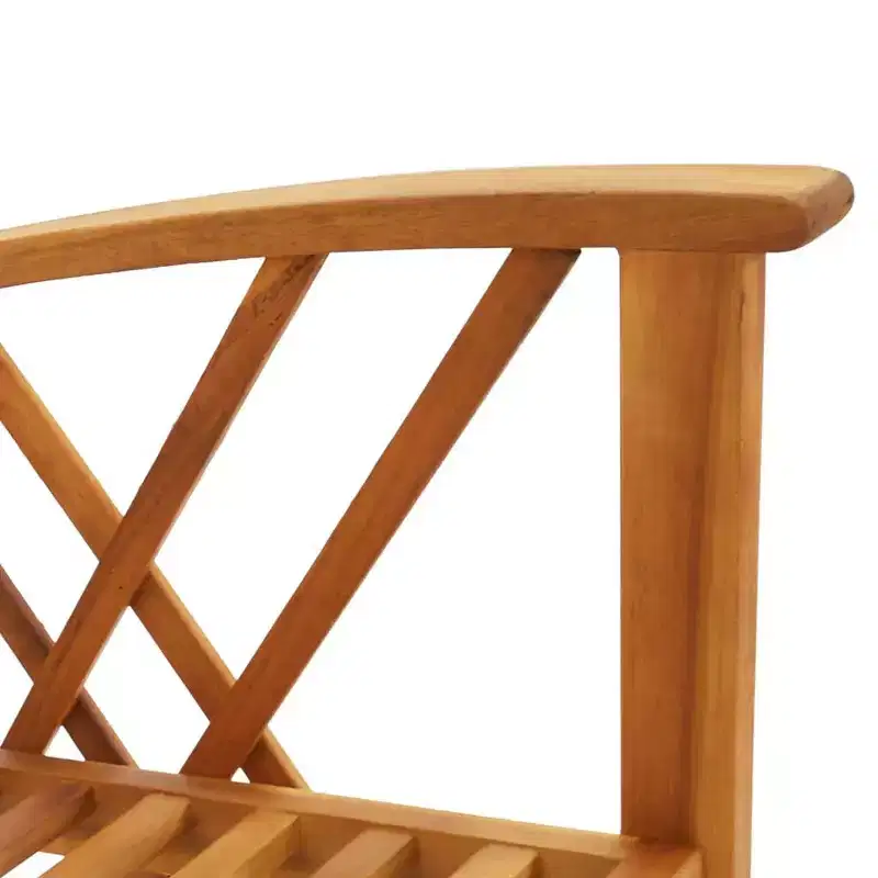 vidaXL Garden Chair Set of 2 Natural Wood Solid Acacia Wood - Brown
