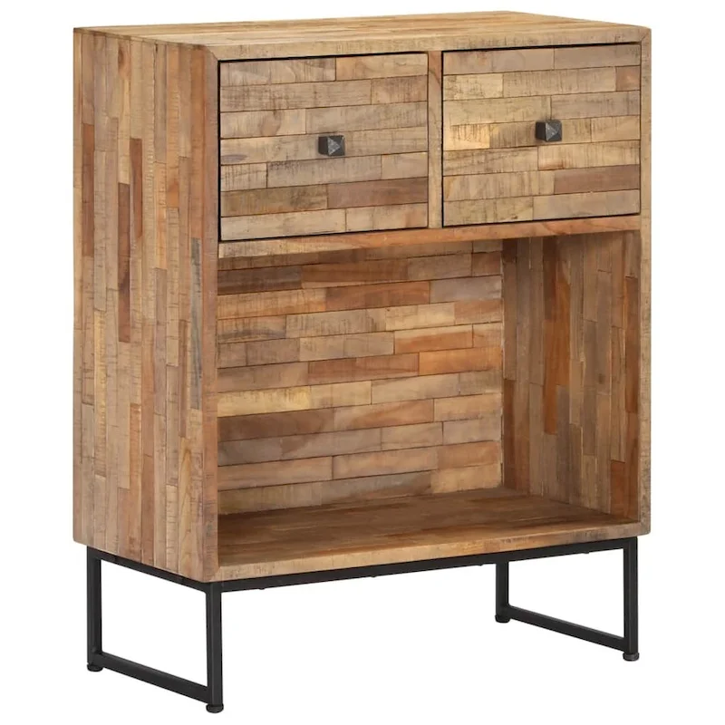 Reclaimed Teak Wood Sideboard with Drawers and Storage Compartment
