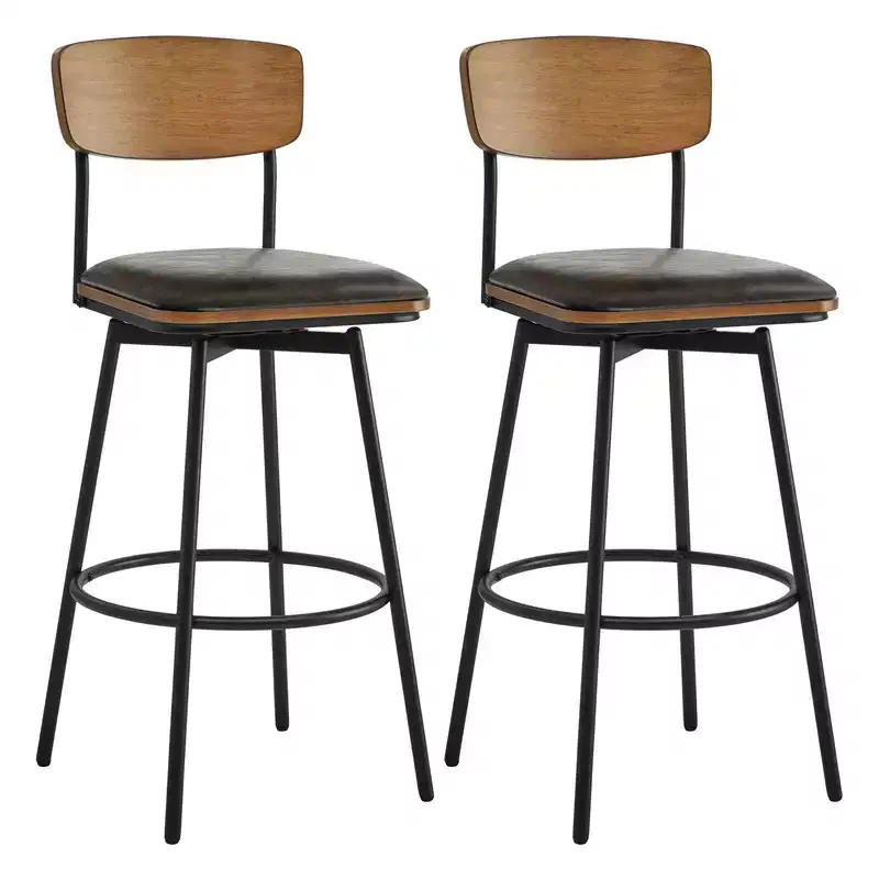Spruce&Spring Swivel Bar Height Bar Stool with Metal Legs